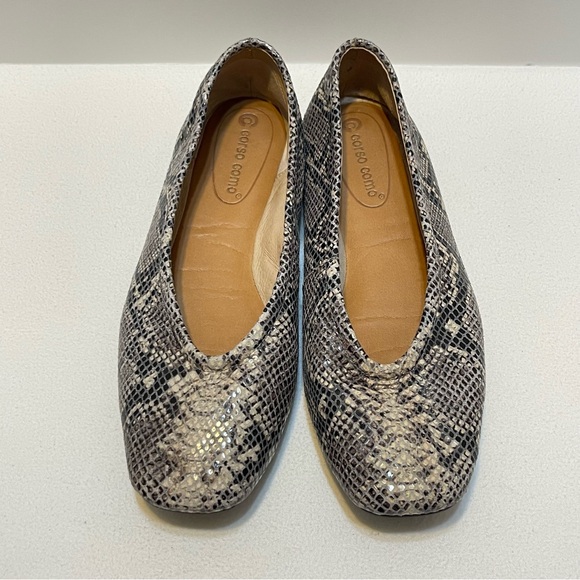 Corso Como 'Trishina' Snake Print Leather Ballet Flats Size 8 - Picture 4 of 11